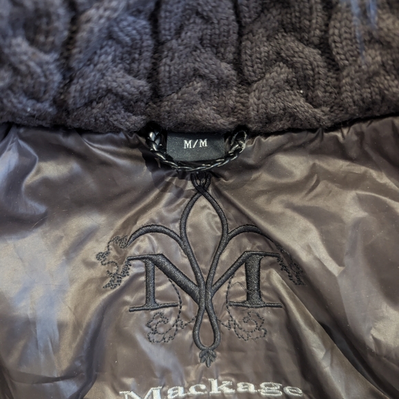 Mackage Dark Brown Puffer Jacket with Fur Trim - Picture 5 of 7